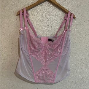 Elegant Pink Lace Bustier